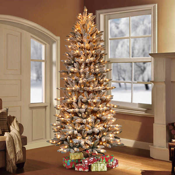 Home Accents Starry Light Fraser Fir Flocked Christmas Tree Wayfair